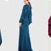 Mac Duggal 26575 Sapphire Beaded High Neck Bishop Sleeve Satin Gown | Size 12
