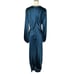 Mac Duggal 26575 Sapphire Beaded High Neck Bishop Sleeve Satin Gown | Size 12