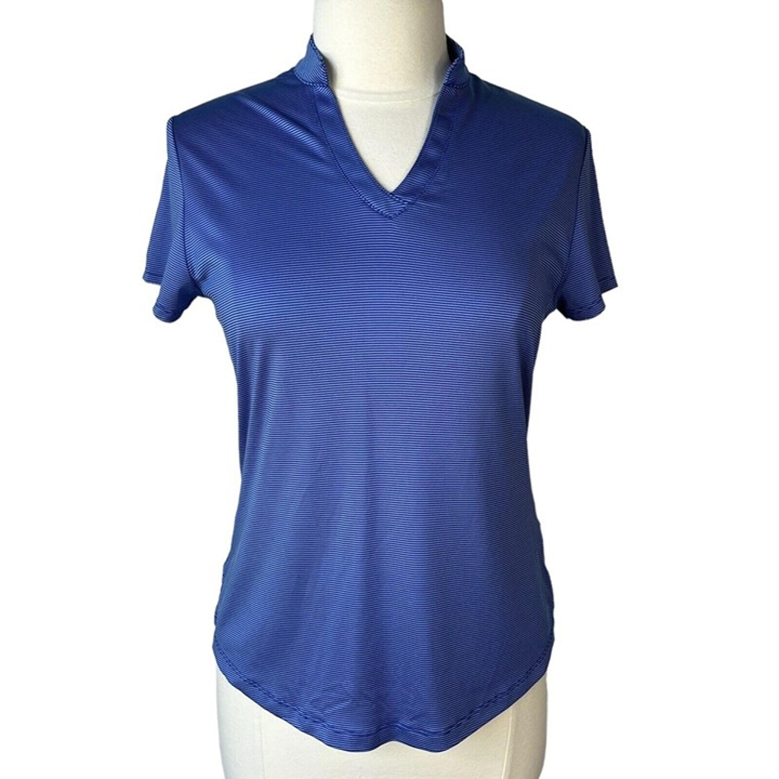 Callaway Golf Polo Shirt Womens Medium  Blue Tennis OptiDri Striped