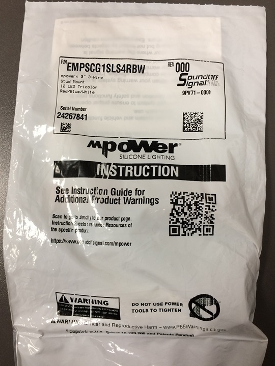 New in Bag, EMPSCG1SLS4RBW, 12 LED, mPower 3" Stud Mount for the Arrow Kit