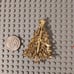 Ancer 2 Christmas Tree Brooch - Vintage Gold | Unisex Holiday Gift pin decor