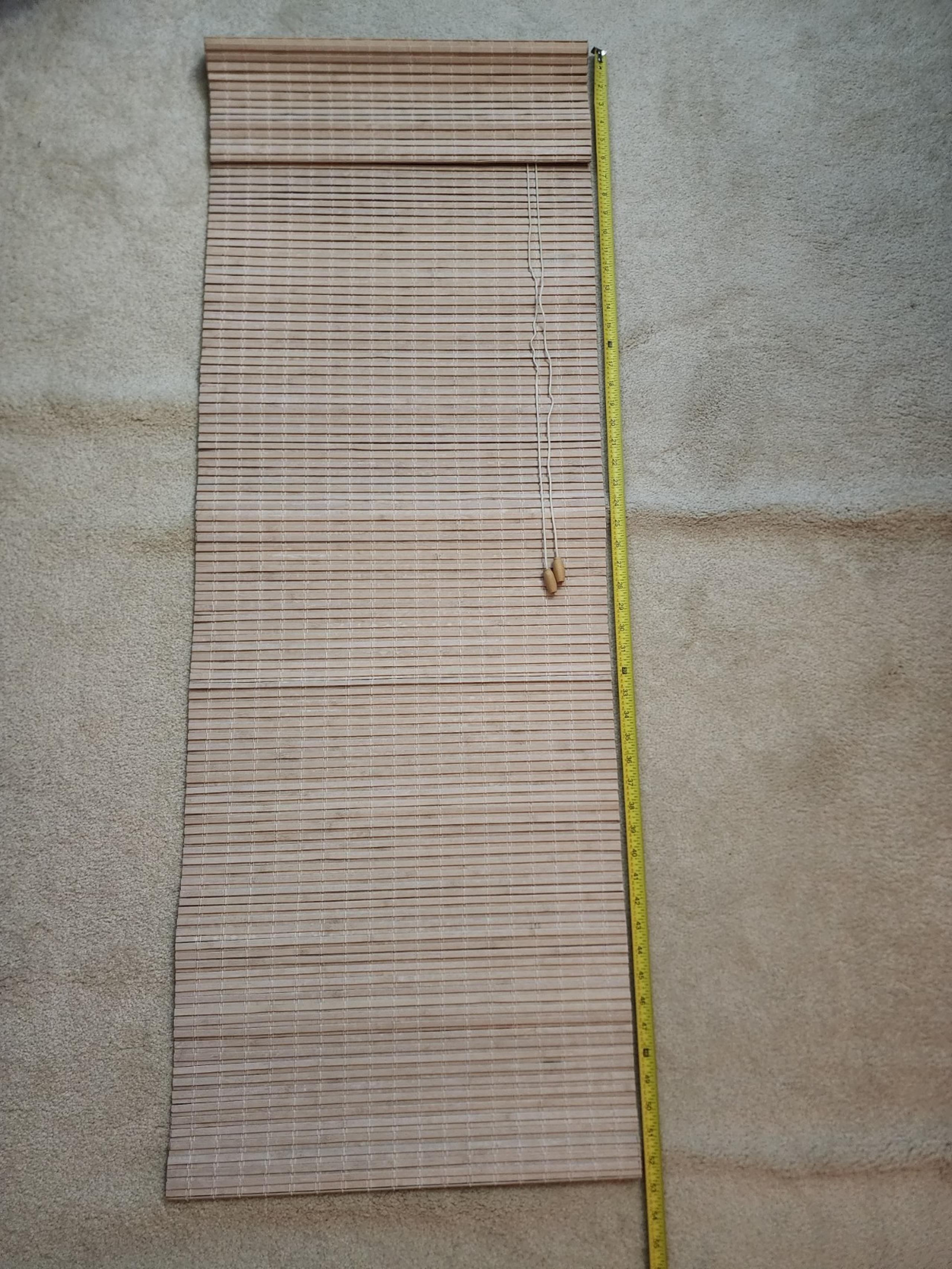 Window Shades Roman Woven Wood 18.75" x 52.5" Pull Cords Beige