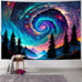 Galaxy Space Tapestry Colorful Starry Sky Tapestry Trippy Mountain Wall Decor