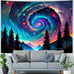 Galaxy Space Tapestry Colorful Starry Sky Tapestry Trippy Mountain Wall Decor