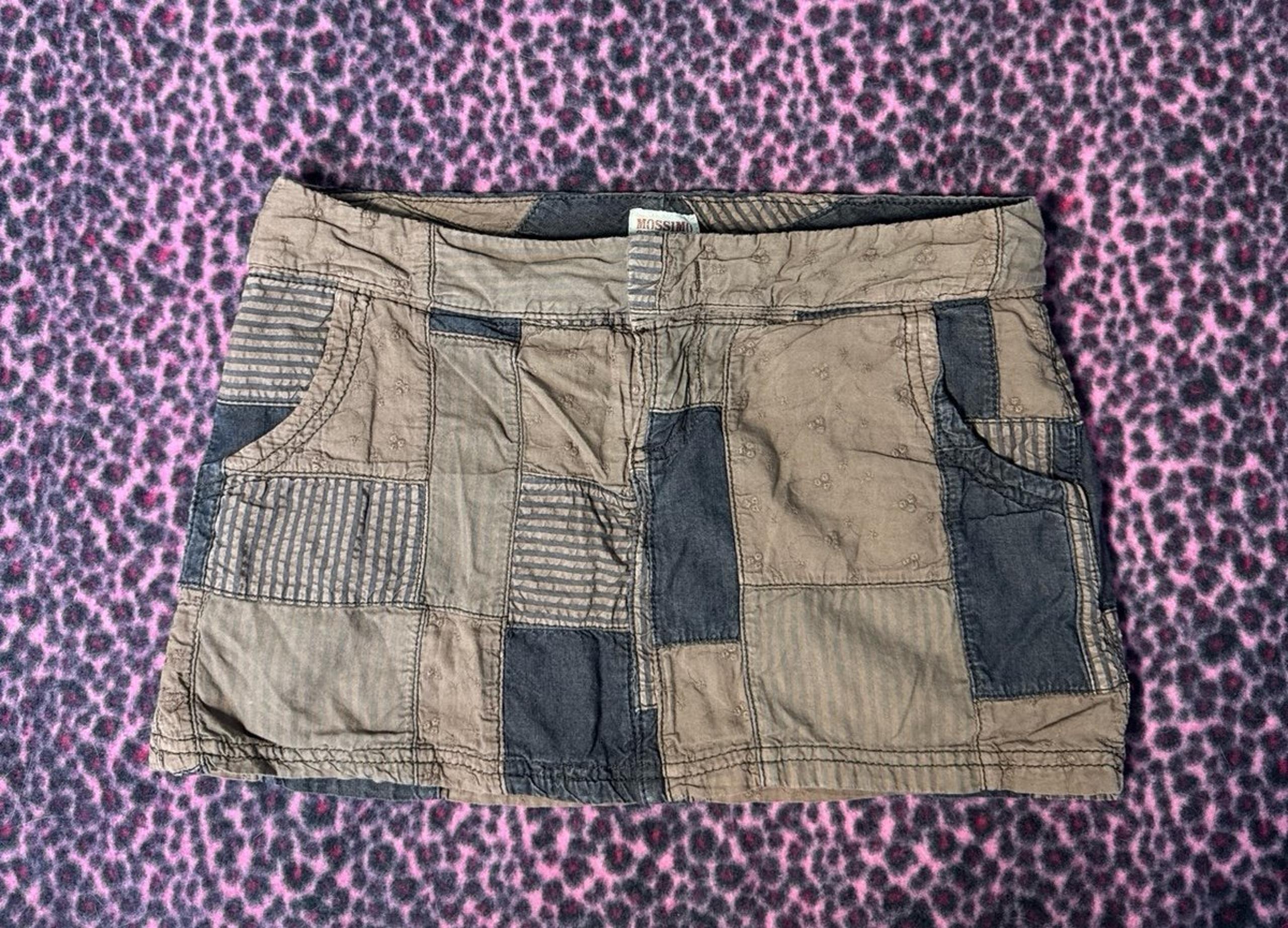 Mossimo Supply Y2K Vintage Low Rise Micro Mini Patchwork Skirt