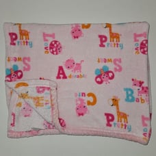 Bon Bebe Pink Orange Blue Fleece Baby Blanket Giraffe Cat Cow Butterfly Ladybug