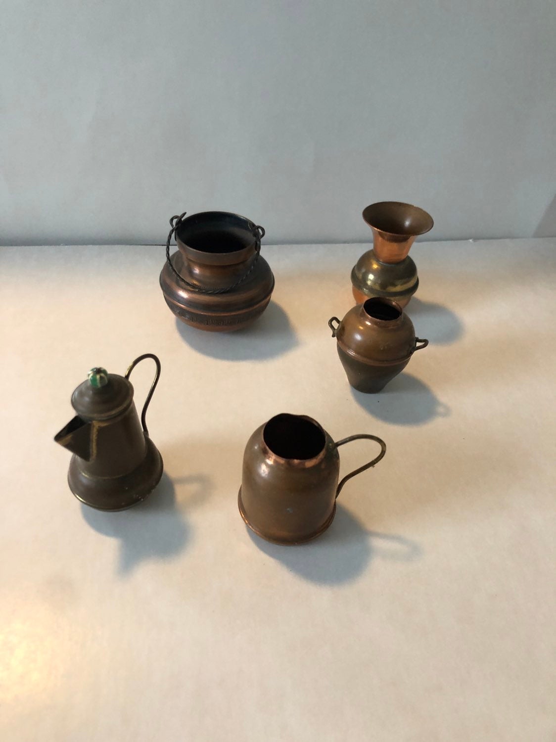 5 Vintage Metal Dollhouse Miniatures
