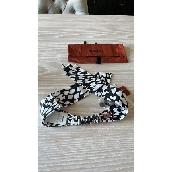 Missoni cotton headband black white NWT