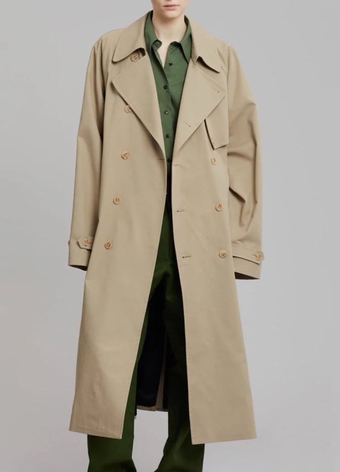 NWT Frankie Shop UMI BELTED TRENCH COAT - BEIGE