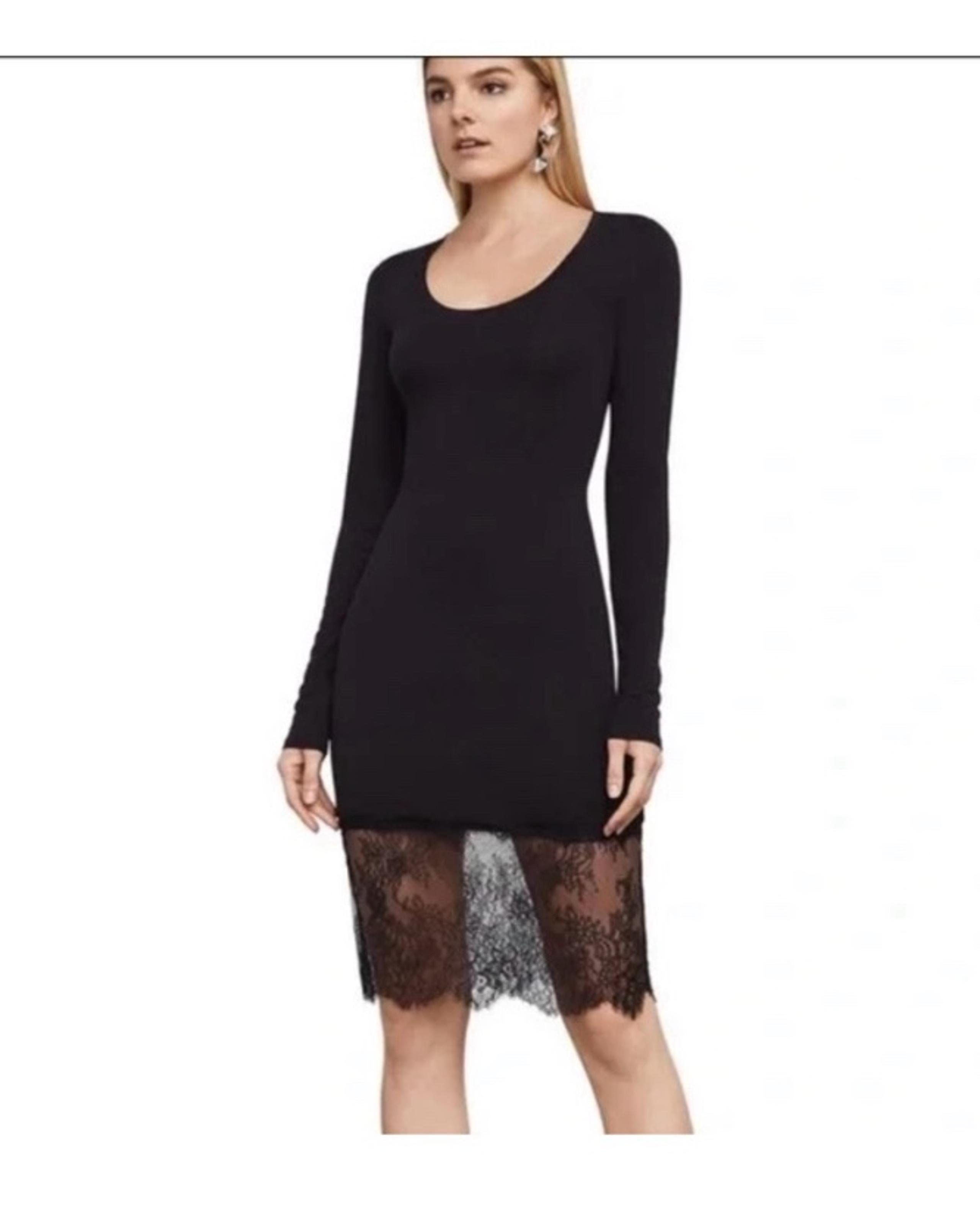Bcbg xs xxs top shirt dress livi black lace