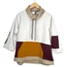 Sweaty Betty Sweatshirt Lily White Multi Mix It Up Colorblock Funnel Neck Size S