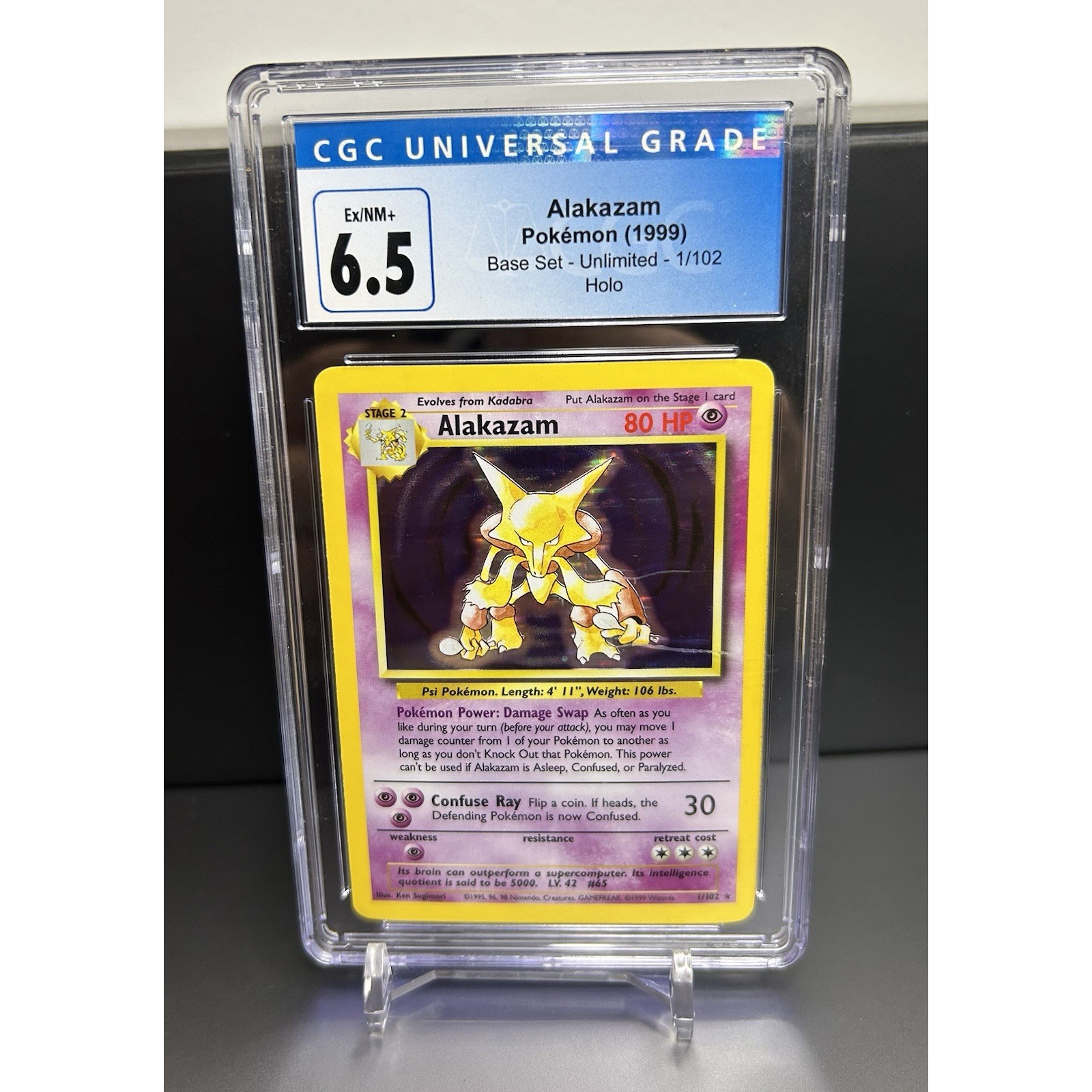 Alakazam Base Set Holo CGC 6.5 Unlimited