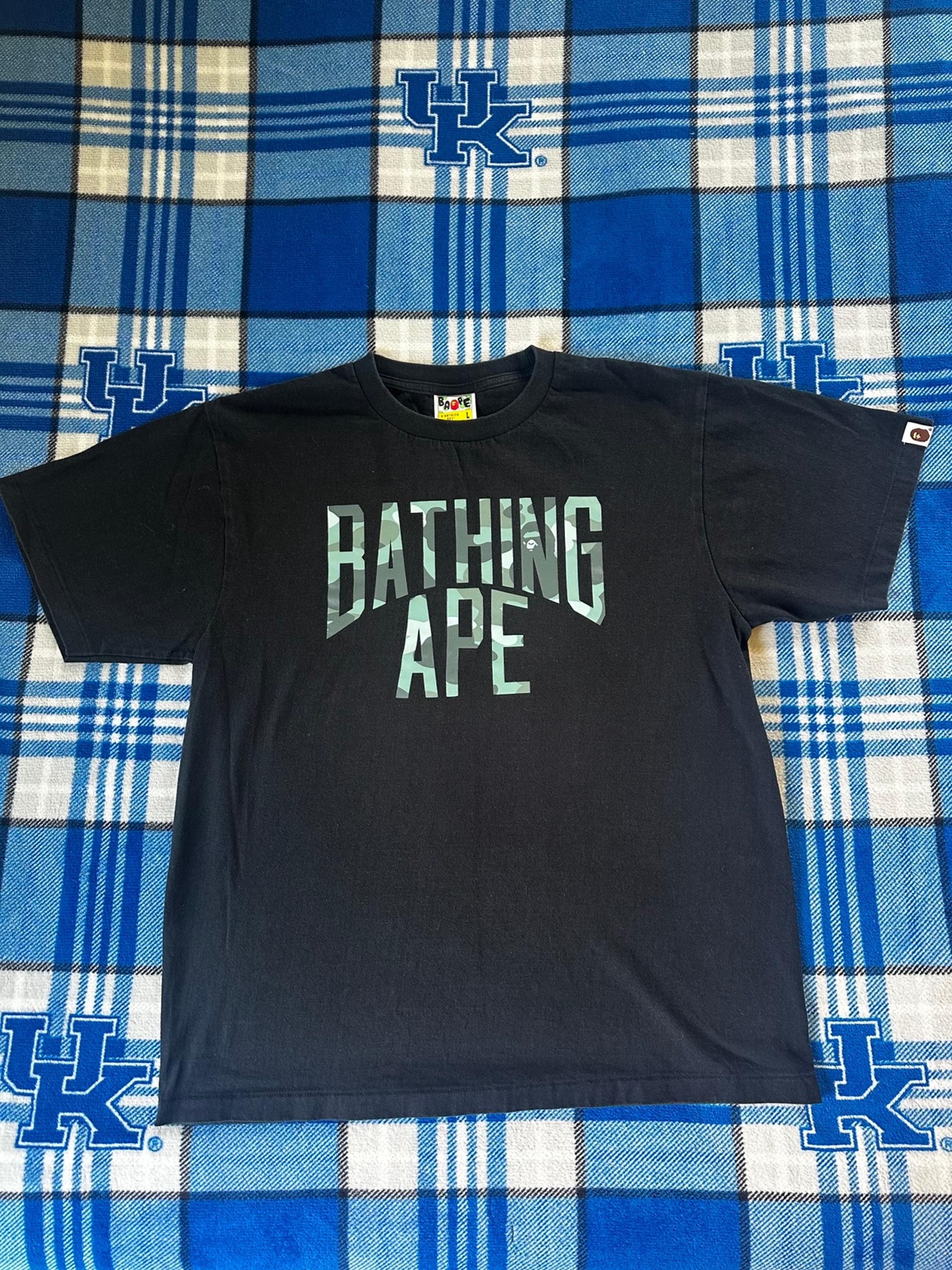 Men’s BAPE Black Camo Ape Tee T Shirt A Bathing Ape Large L Bape