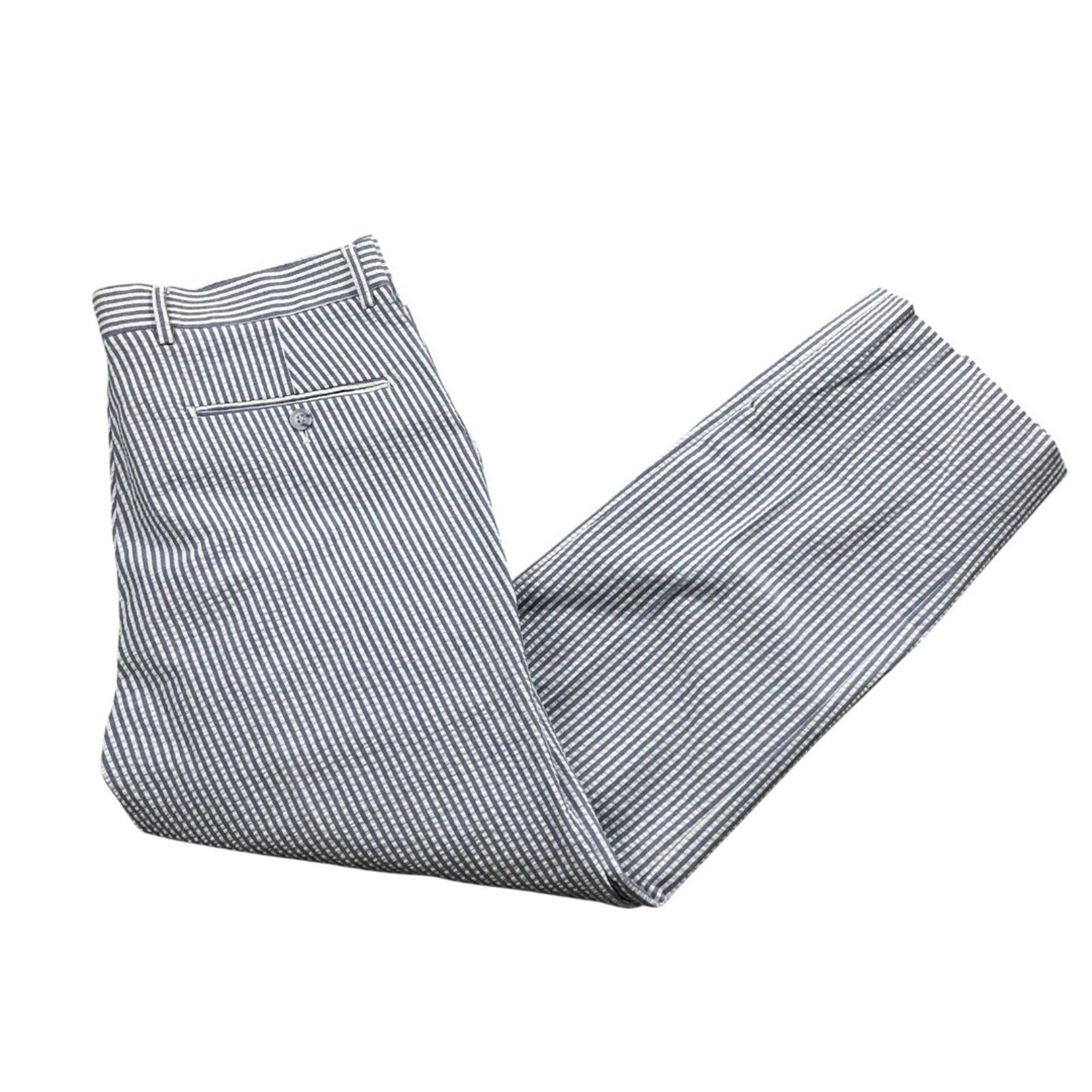 Ferrecci 32 x 27 1/2 Blue Stripe Seersucker Cotton Polyester (see description)