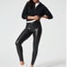 Spanx black faux leather leggings size small p