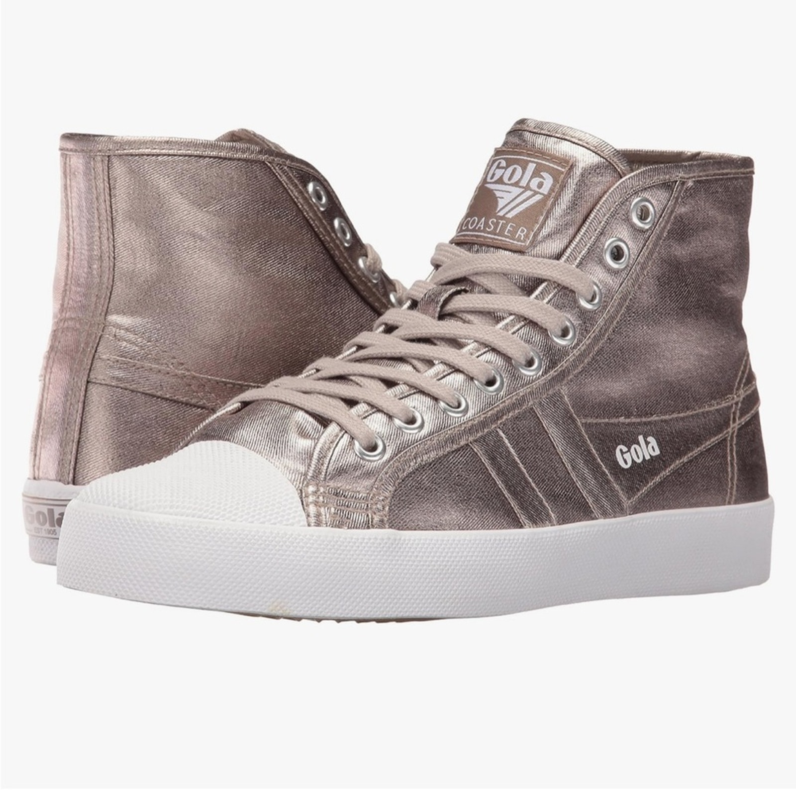 Gola Women's Coaster Metallic High Fashion Sneaker Hight Top Size US 8