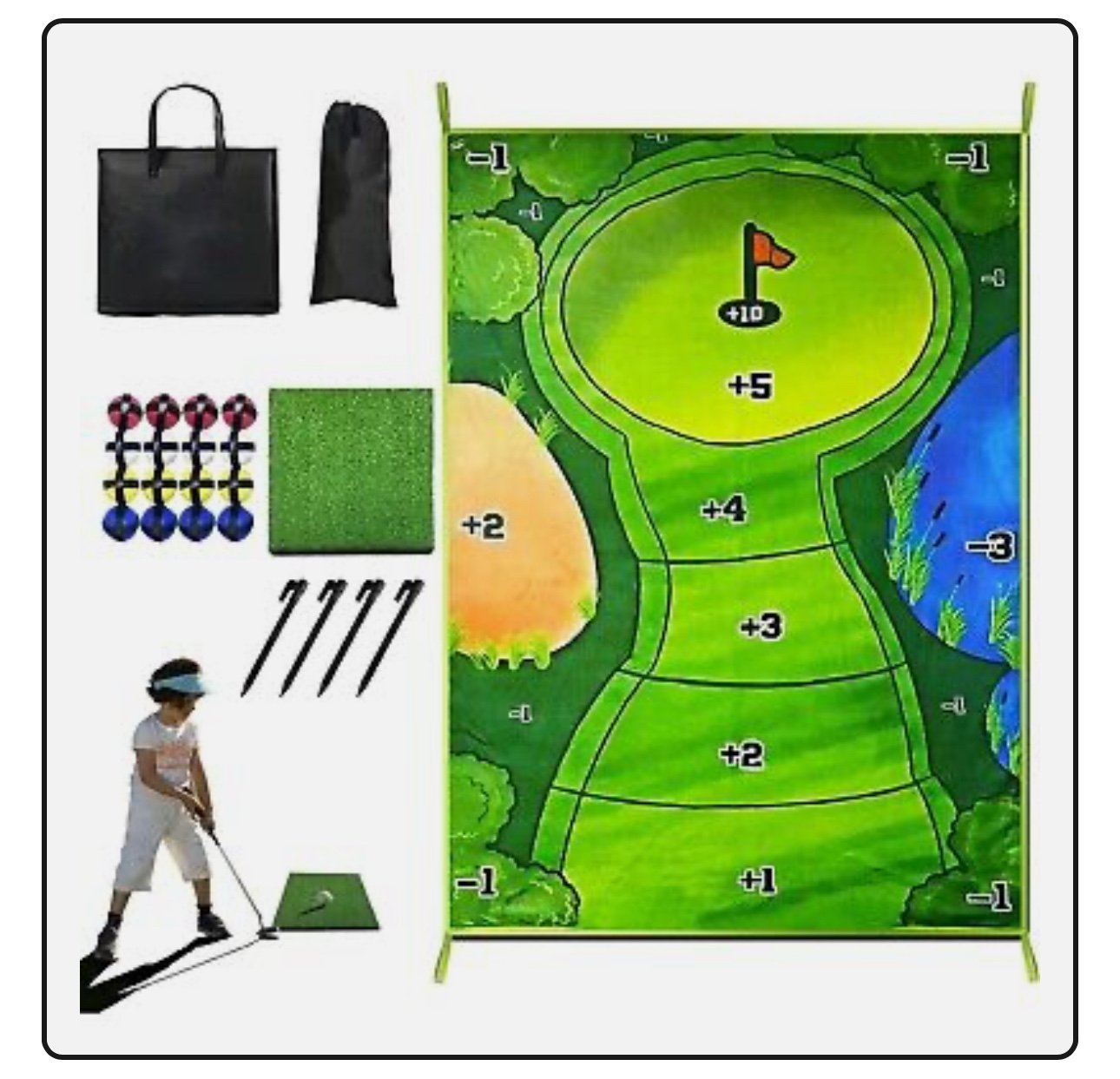 Golf Chipping Game for Battle, 59x31.5 in The Casual Golf Game Set Training Mat