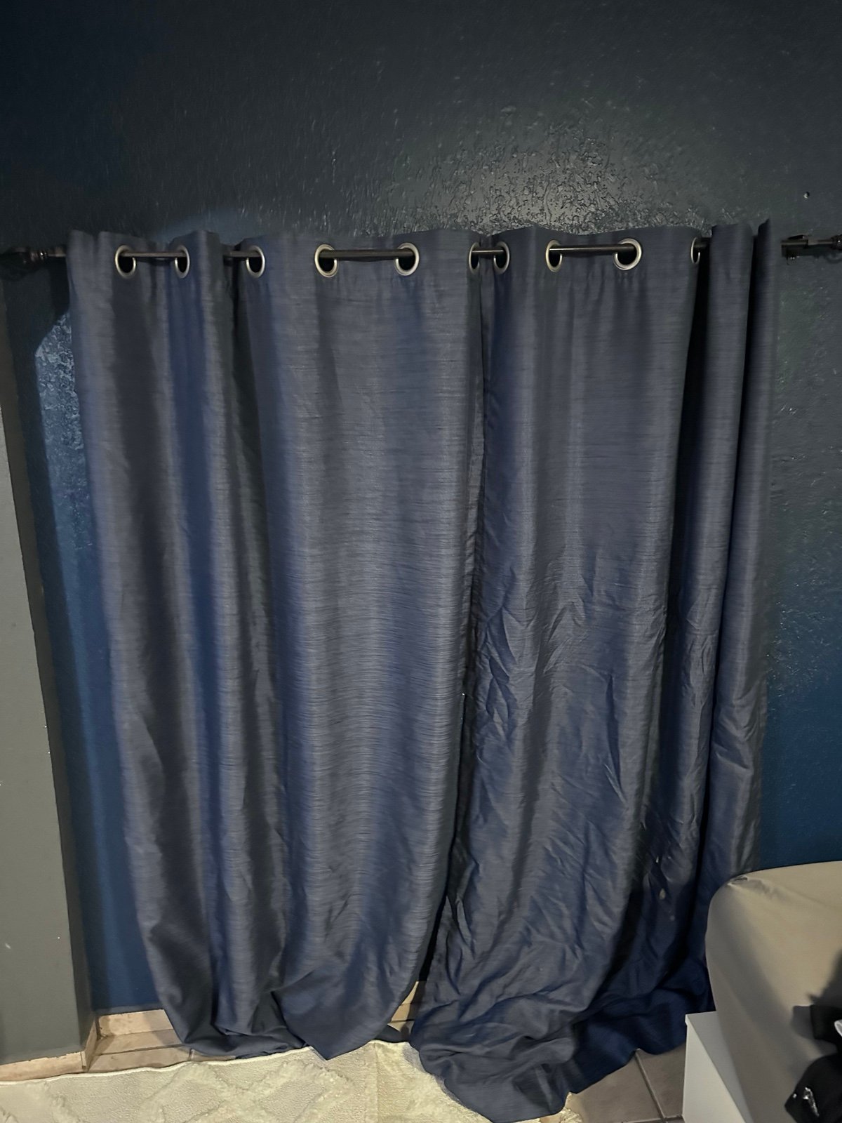 curtains 50x84 black out blue pair