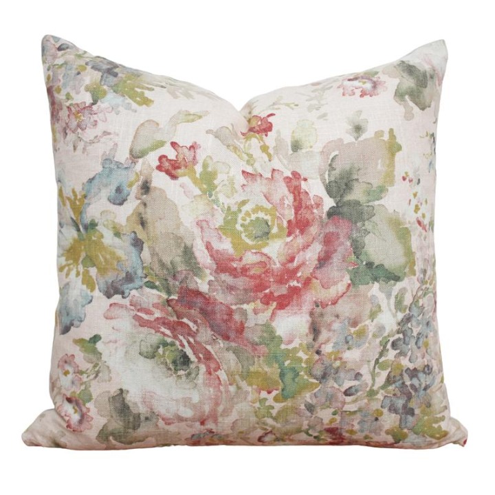 Pink Floral Pillow Cover 20x20