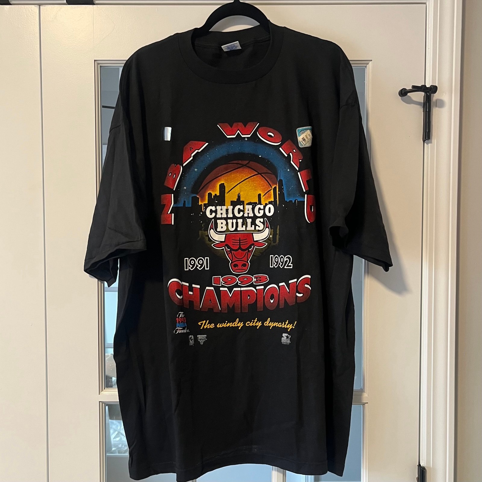 NEW Vintage Starter Chicago Bulls 1993 Championship Dynasty 90s T Shirt 2XL NOS