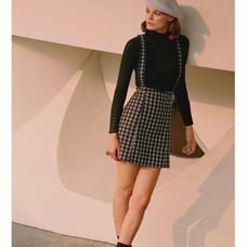 Anthropologie Maeve Plaid Pinafore Skirt Size 10