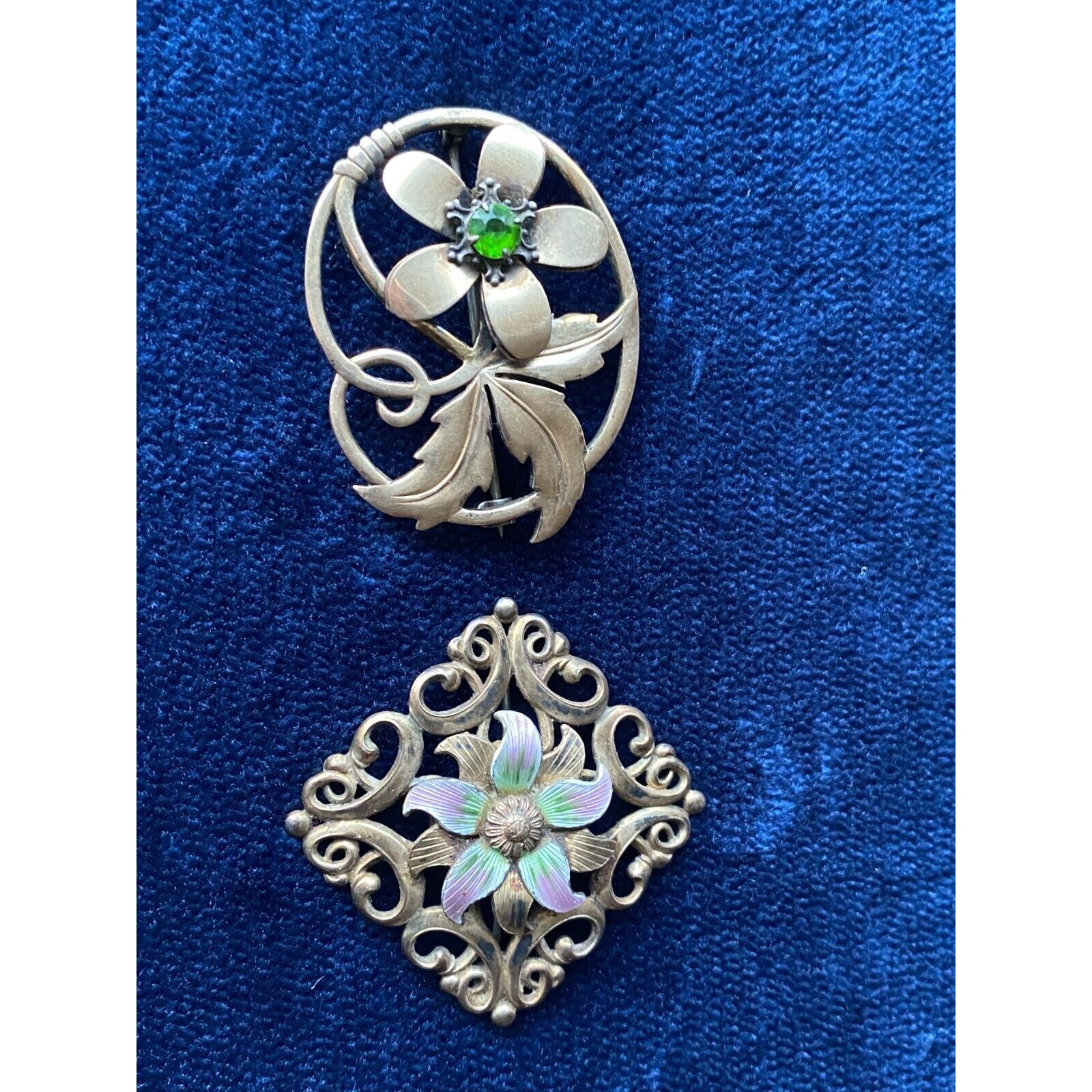 【一部予約！】 14k + Sterling Symmetalic Vintage 2 of Lot Art Flower Deco アクセサリー