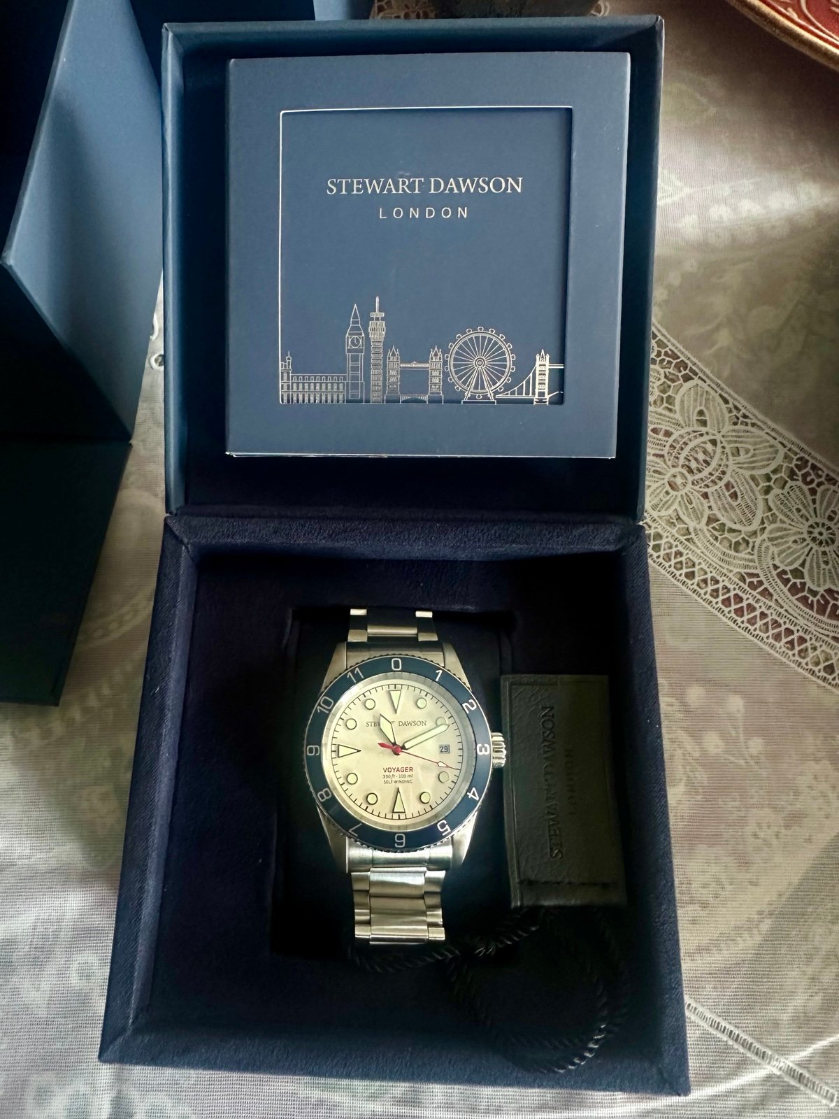Stewart Dawson Voyager White Dial Automatic Watch.