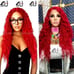 valentines red hawaiian curly lace wig