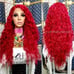 valentines red hawaiian curly lace wig