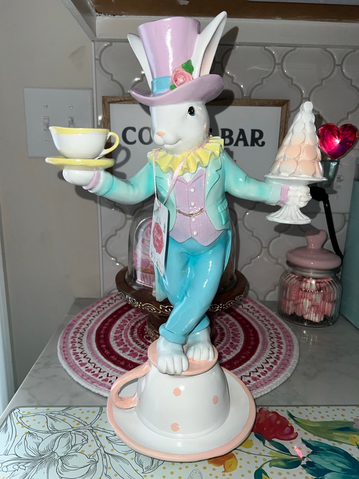 Cottontail Lane Macaron Teacup Bunny 15.5” TALL NWT