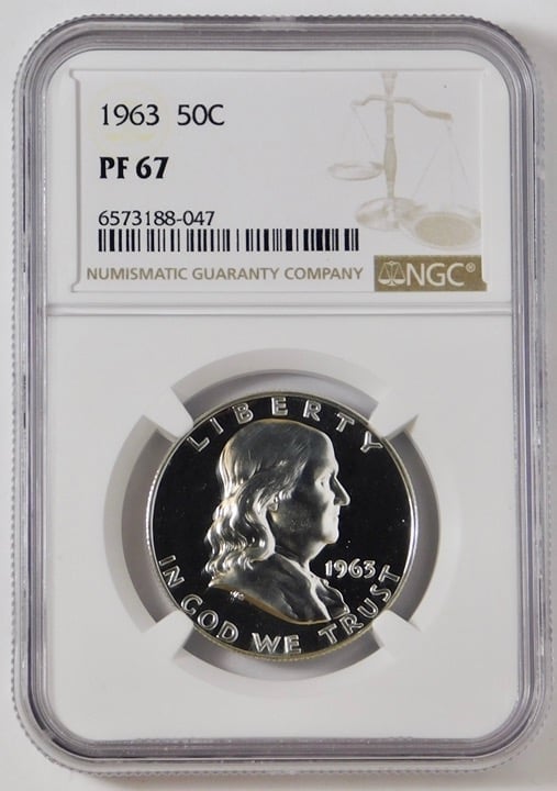 1963 Silver Franklin Half Dollar NGC Gem Proof 67