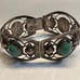 Vtg Designer Mexico Sterling Silver Heavy Bracelet Chrysoprase