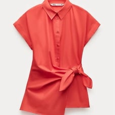 ZARA ZW COLLECTION KNOTTED POPLIN SIZE M