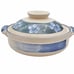 Blue Umei Plum Blossom Design 7.5 D Donabe Ceramic Hot Pot Casserole