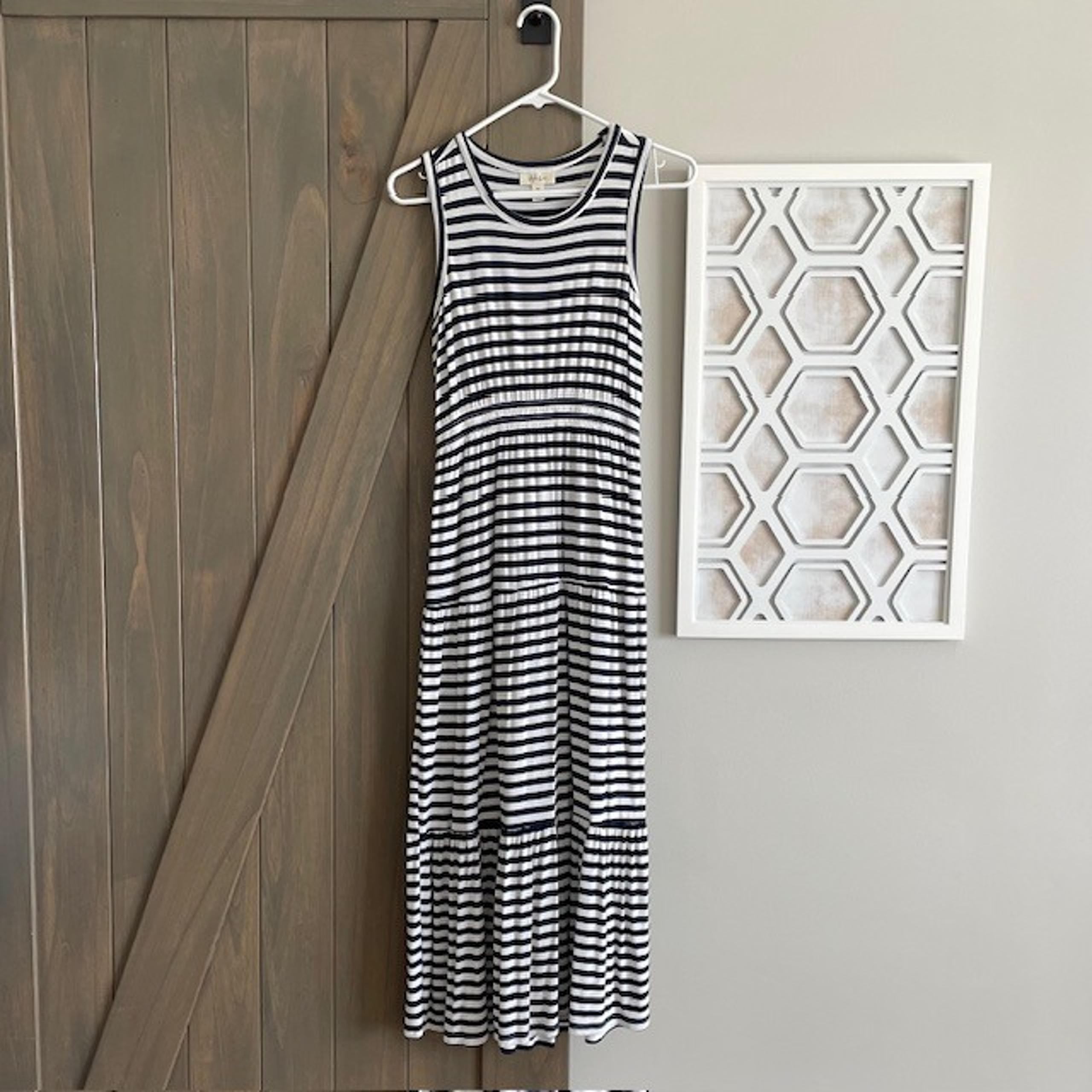 Women's Style & Co Striped Sleeveless Maxi Dress Blue/ White - Size PS - NWOT