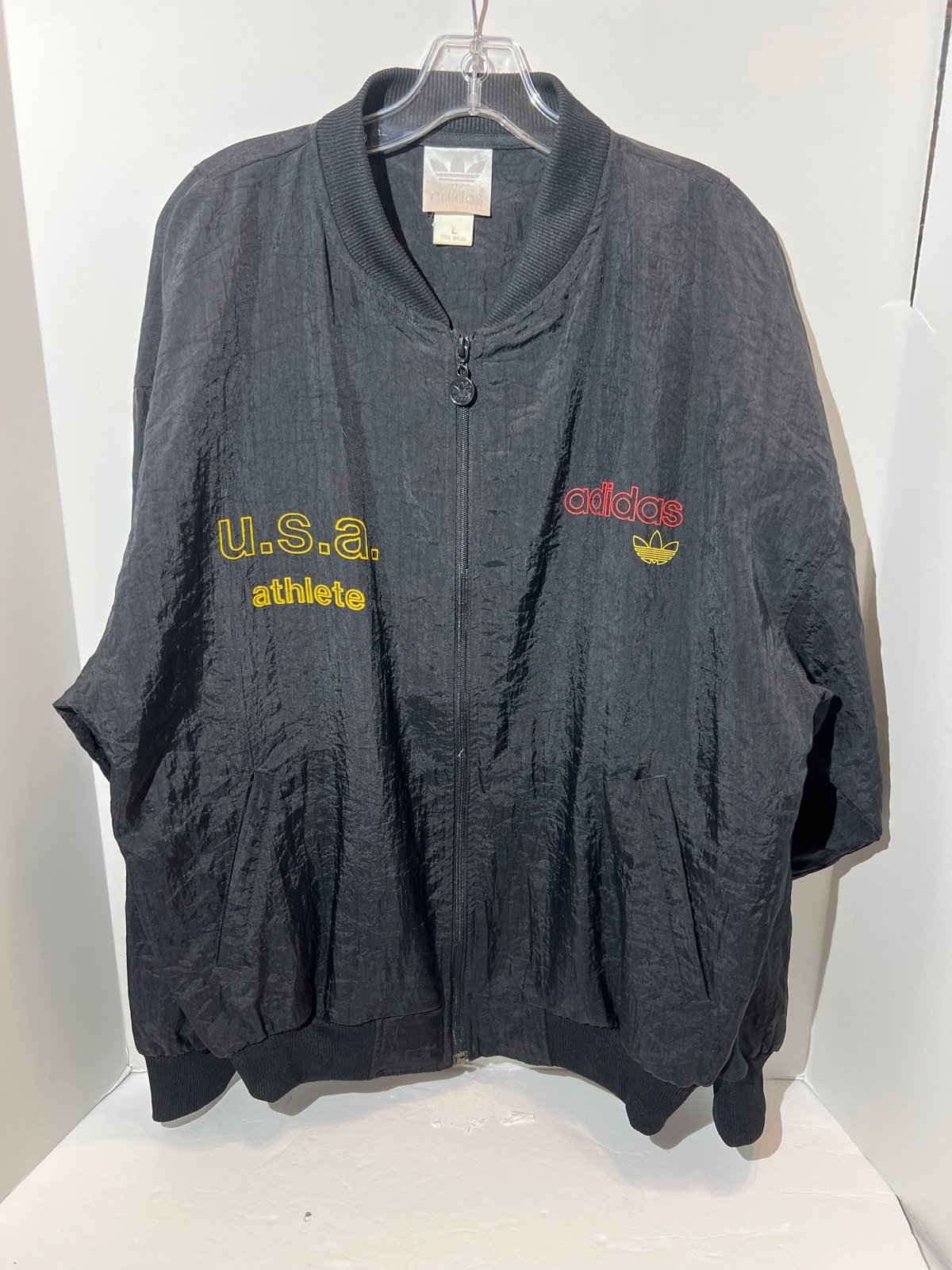 Vintage Adidas USA athlete nylon jacket size large