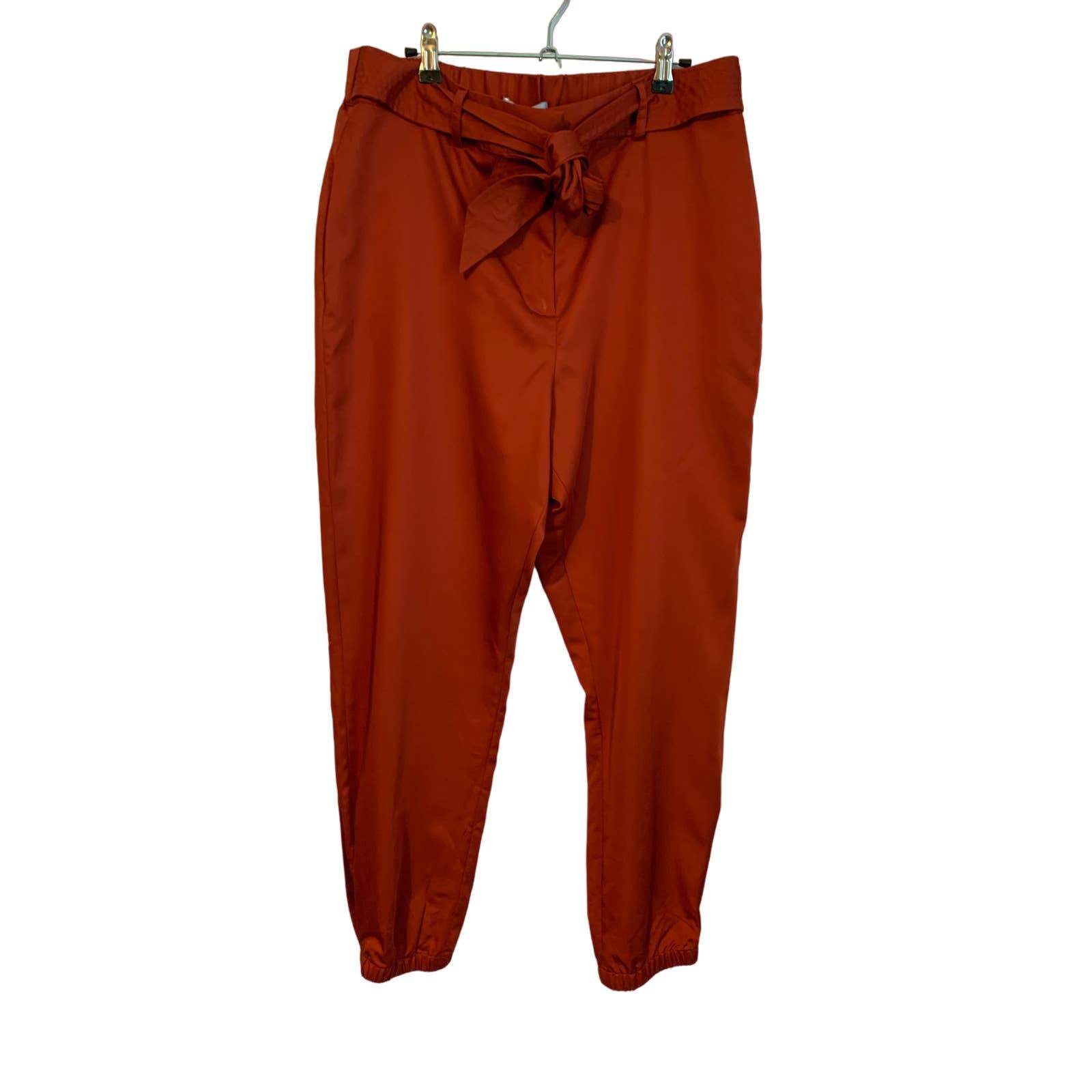 Antonio Melani NWT Brick Color Sateen Paper Bag High Rise Jogger Style Size 14