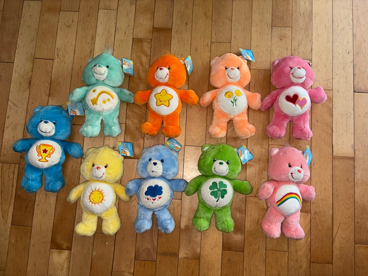 Care Bears 13" Plush Stuffed Animals with Tag Lot of 9 Vintage 2002 2003