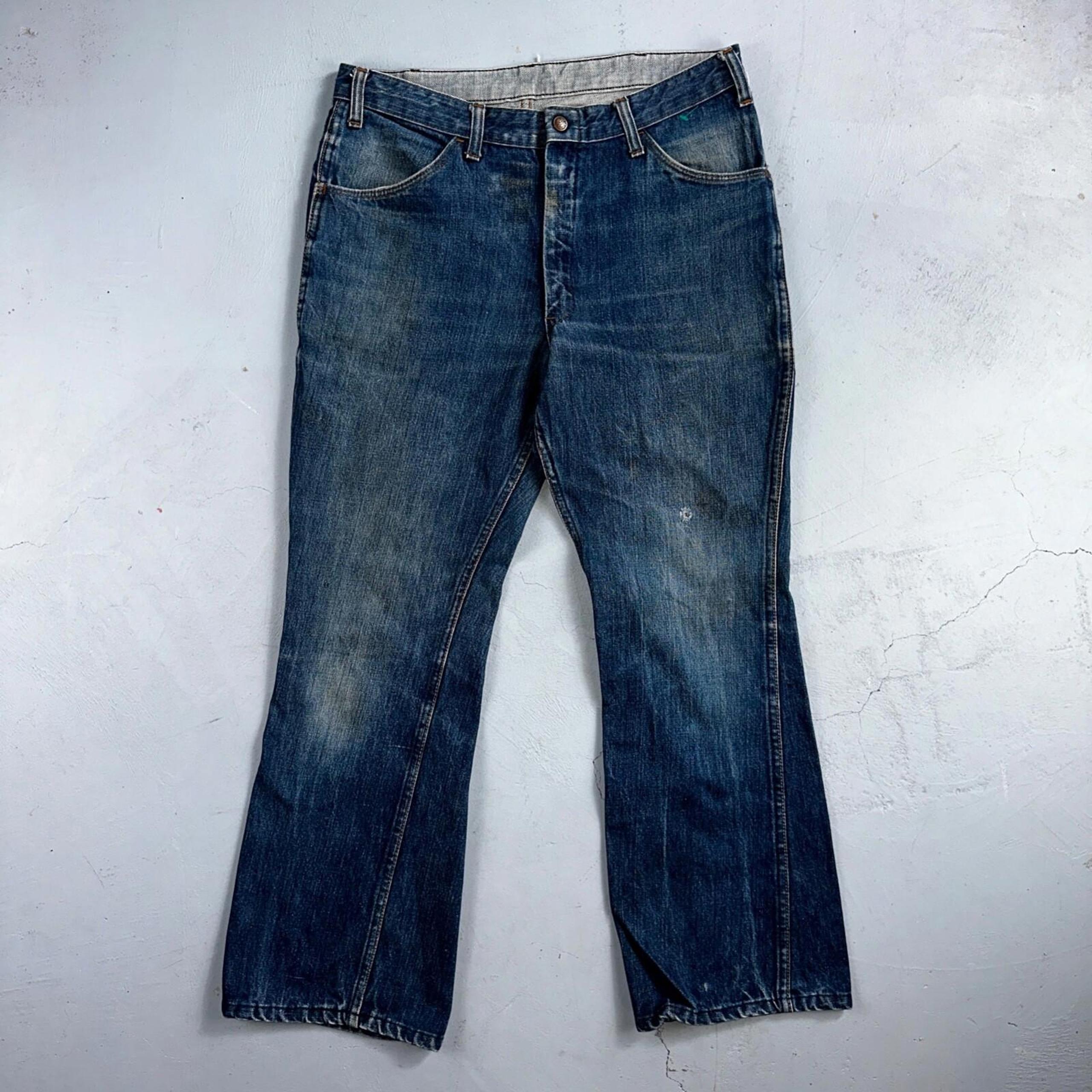 Dickies 1970s VTG Workwear Flare Denim Jeans Size 32x28 70s Rockabilly 501