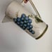 vintage MCM pitcher vase by artist John B Taylor ceramics with hand painted grap