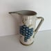 vintage MCM pitcher vase by artist John B Taylor ceramics with hand painted grap