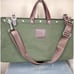 Line Of Trade Leather & Canvas Olive Green & Brown Weekender Bag XL Tote Unisex