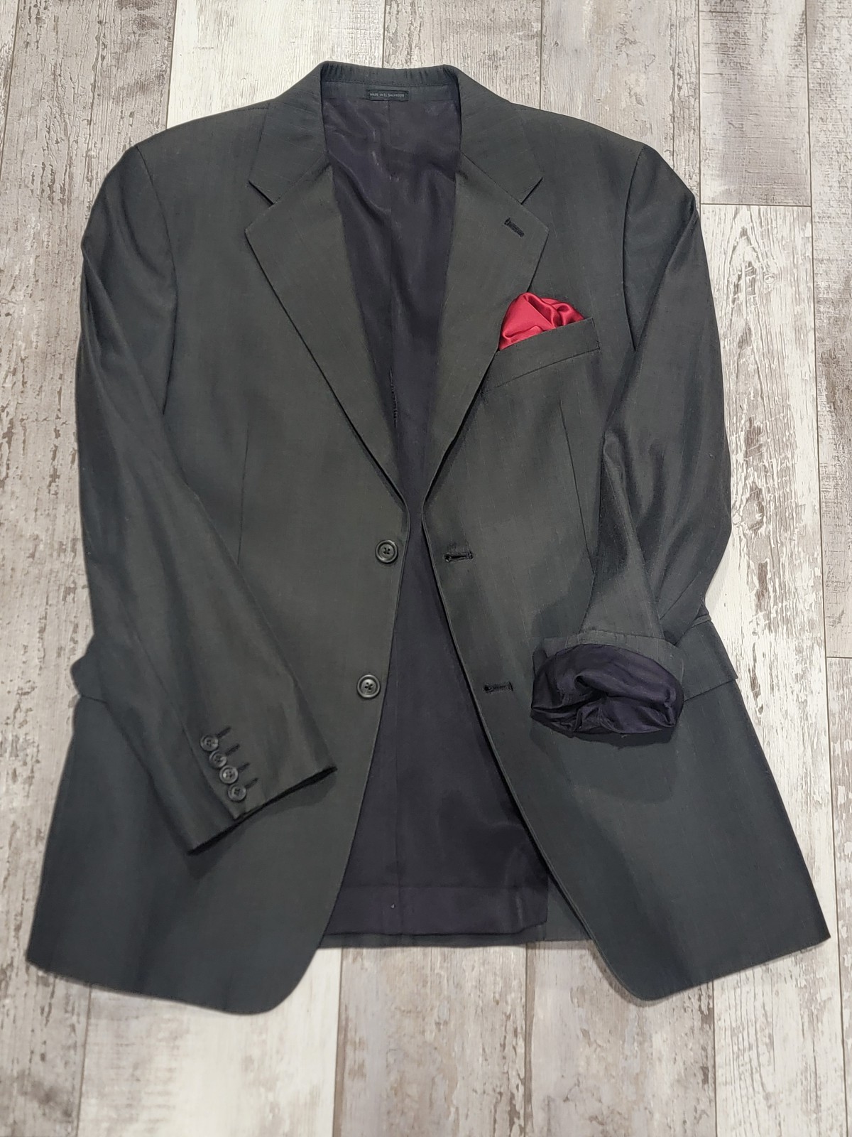38S Men's Express Blazer Gray Virgin Wool 2 Button Sport Coat