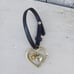 Juicy Couture Purse Handbag Heart Fob Charm Leather/Goldtone Large Citrine Gem