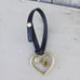 Juicy Couture Purse Handbag Heart Fob Charm Leather/Goldtone Large Citrine Gem