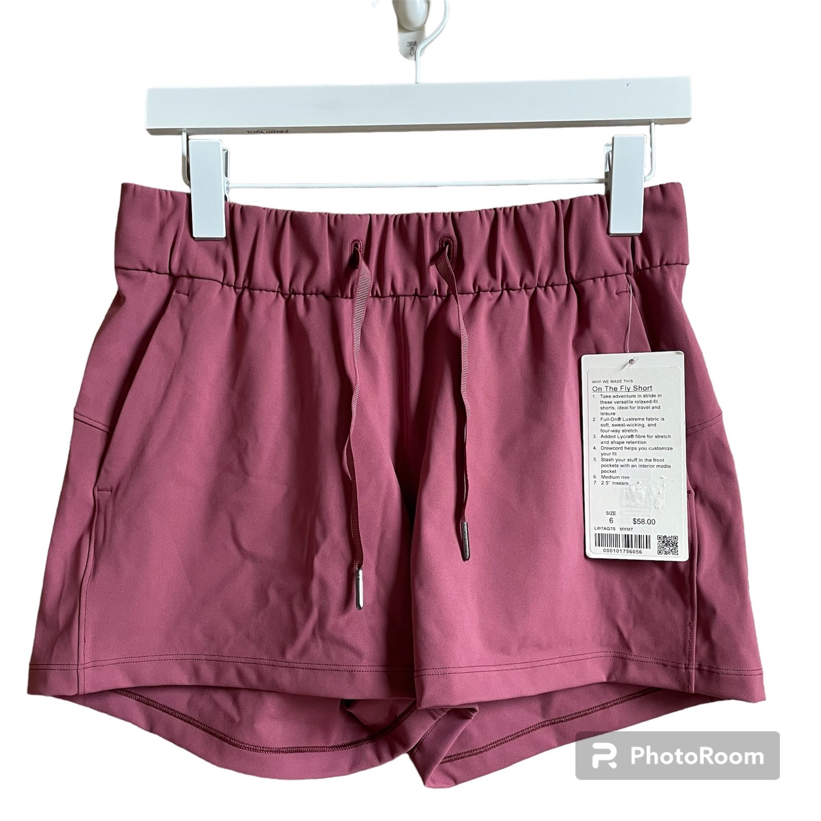 Lululemon On The Fly Short Misty Merlot Size 6 RARE