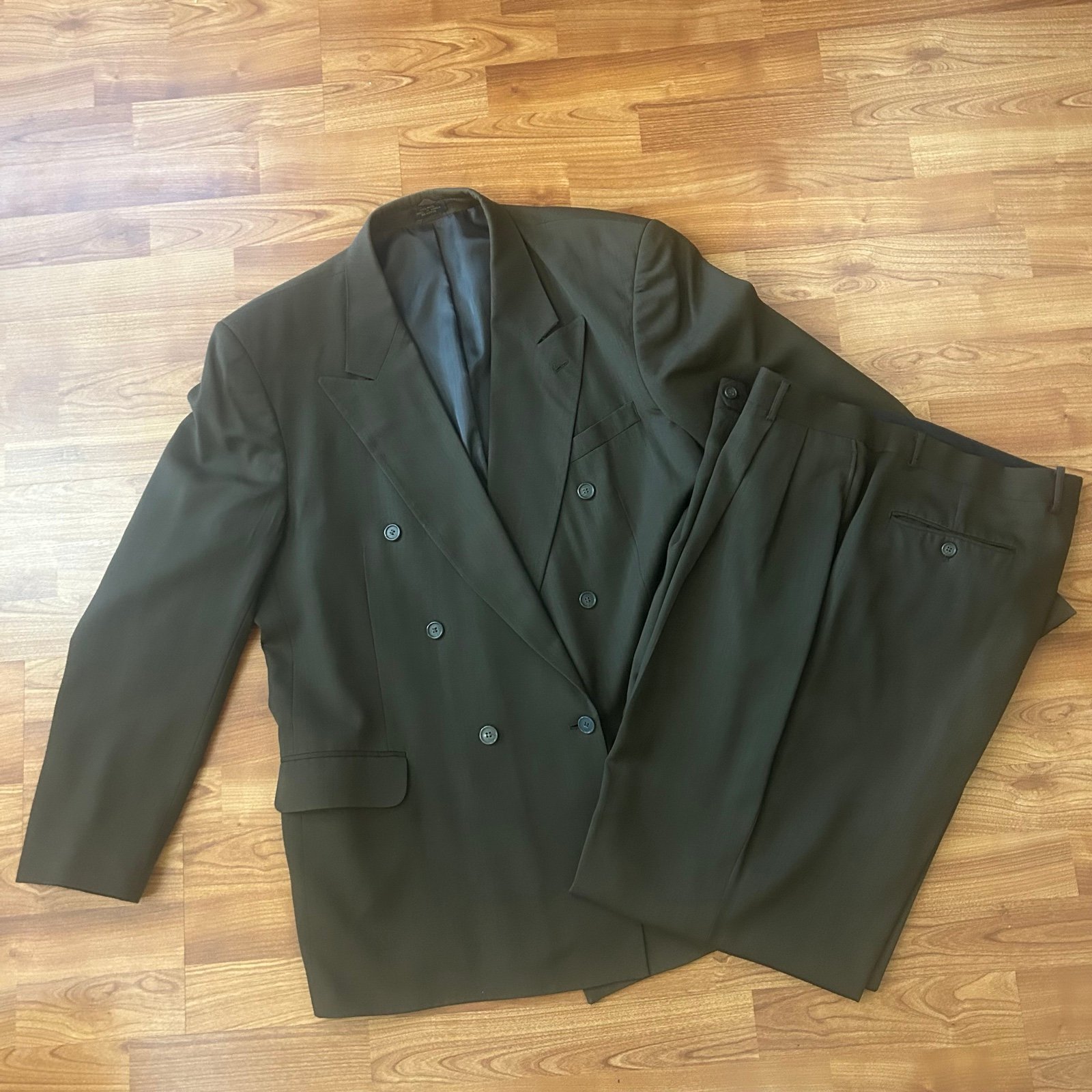 Today's Man brown double breasted suit