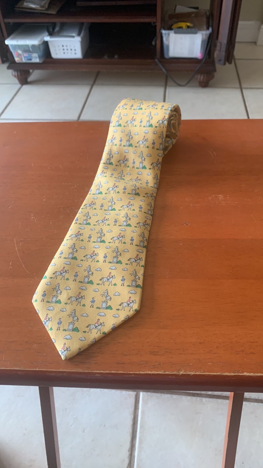 Authentic Hermès tie yellow 5078 PA