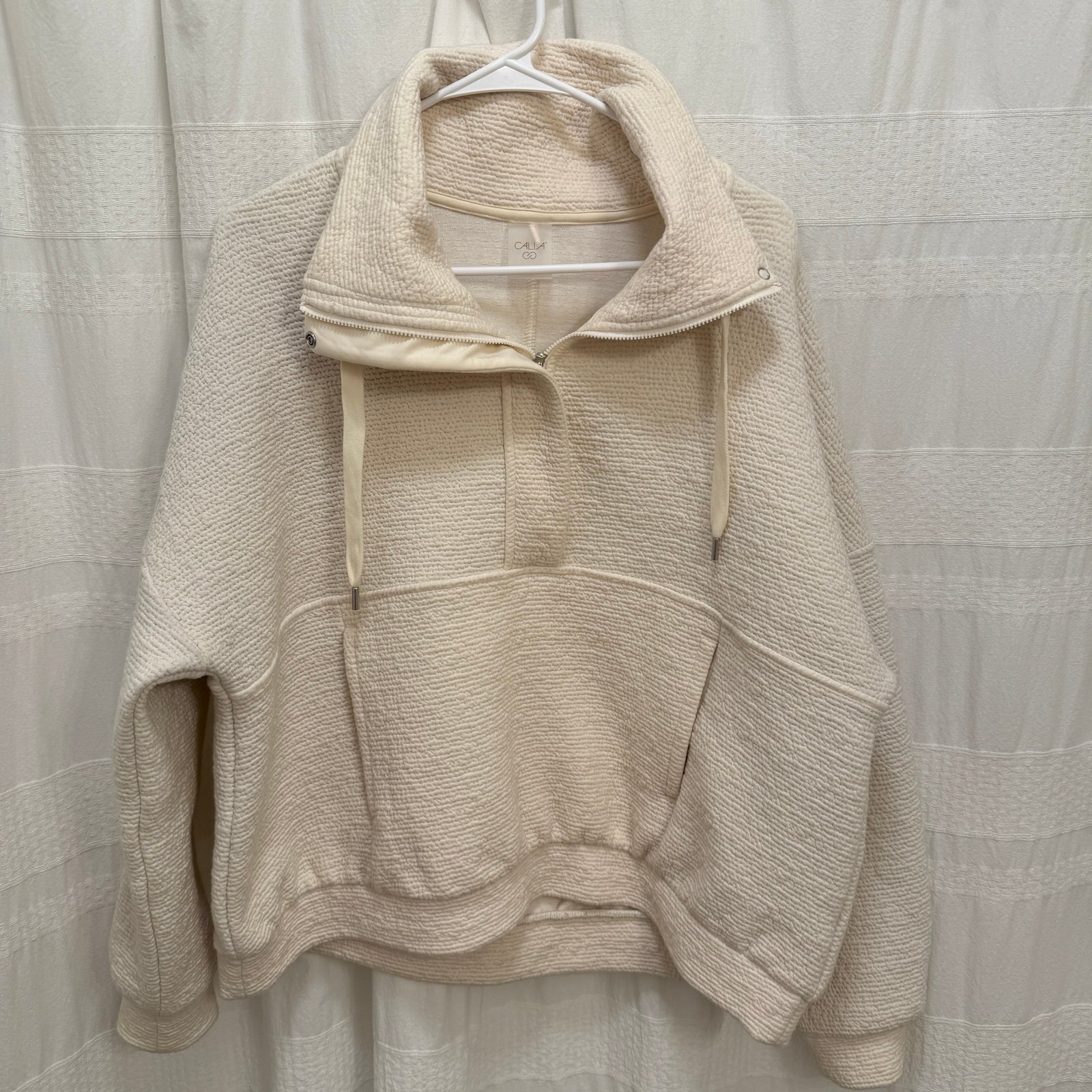 CALIA by Carrie Underwood Cloud Cream Full Zip Pullover Sweatshirt Medium