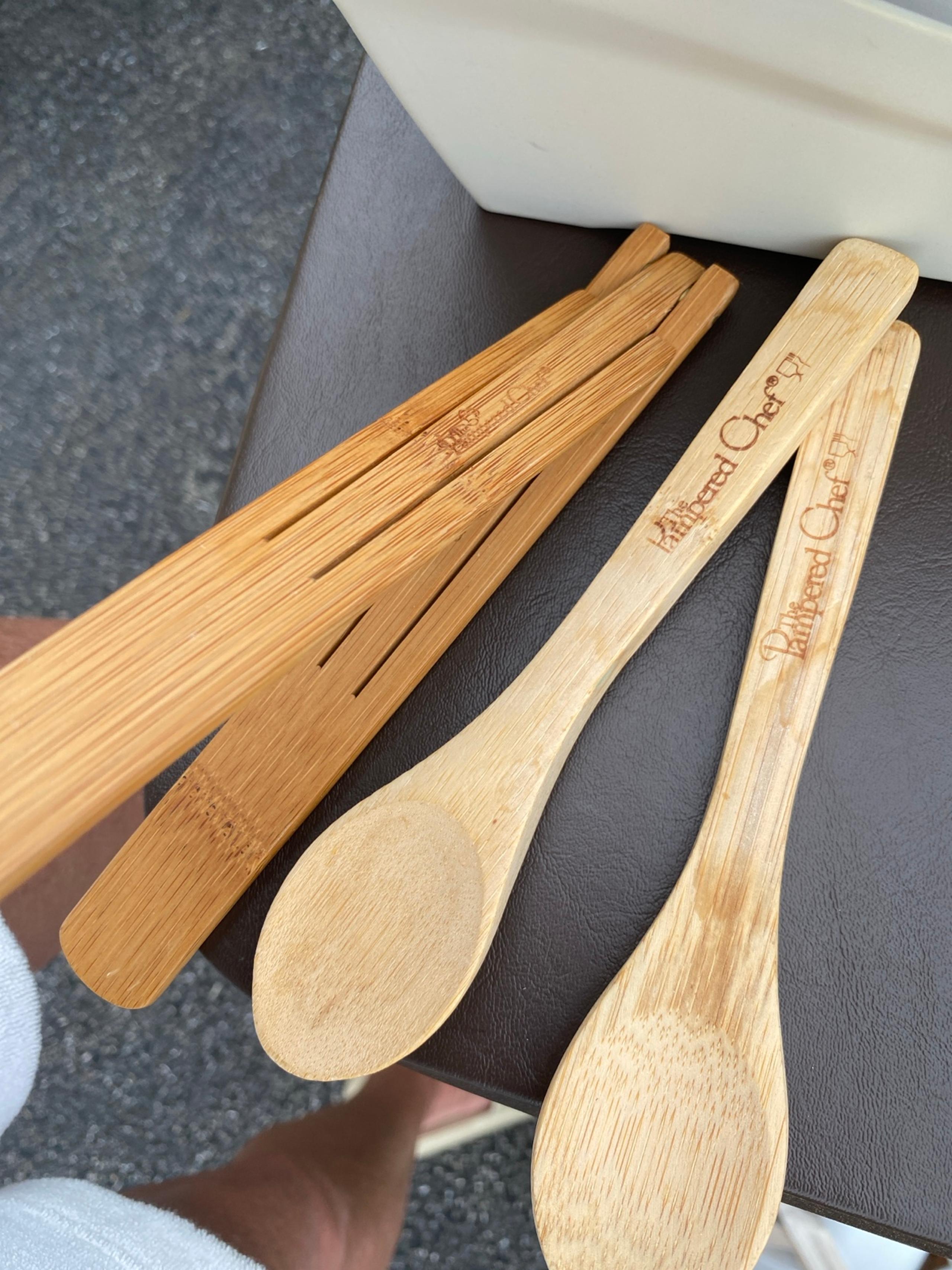 Set of pampered chef wooden spoons